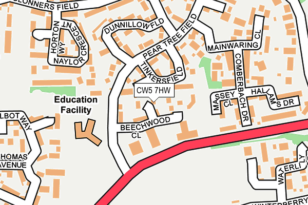 CW5 7HW map - OS OpenMap – Local (Ordnance Survey)