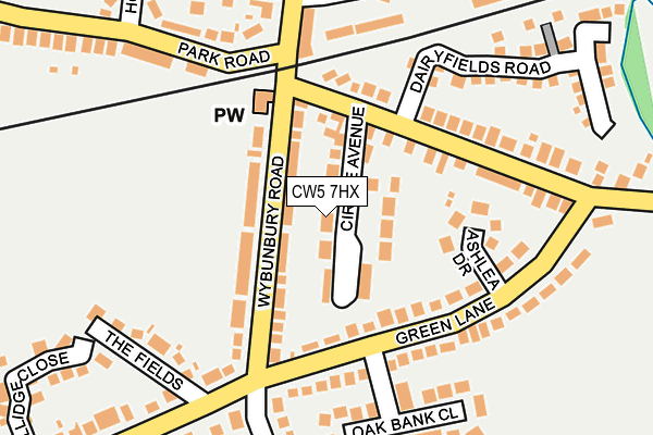 CW5 7HX map - OS OpenMap – Local (Ordnance Survey)