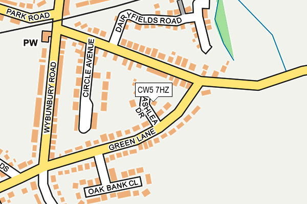 CW5 7HZ map - OS OpenMap – Local (Ordnance Survey)