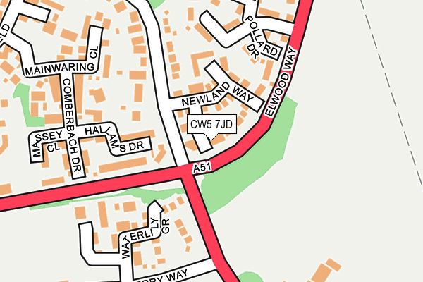 CW5 7JD map - OS OpenMap – Local (Ordnance Survey)