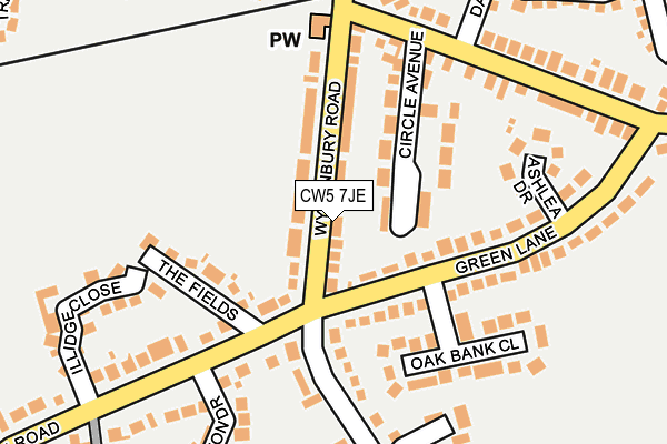 CW5 7JE map - OS OpenMap – Local (Ordnance Survey)