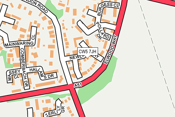 CW5 7JH map - OS OpenMap – Local (Ordnance Survey)