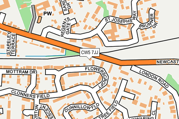 CW5 7JJ map - OS OpenMap – Local (Ordnance Survey)