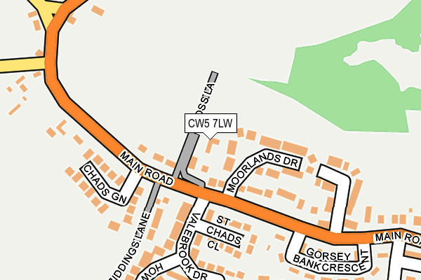 CW5 7LW map - OS OpenMap – Local (Ordnance Survey)