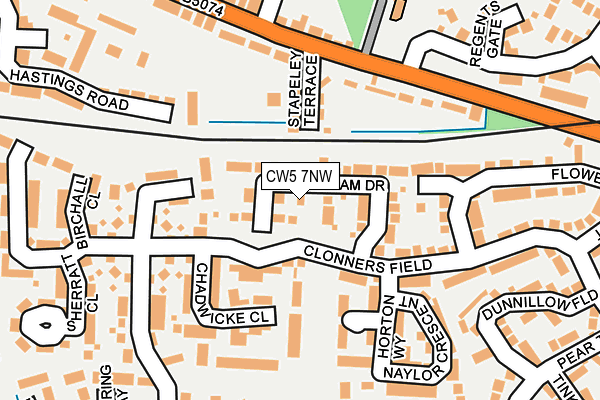 CW5 7NW map - OS OpenMap – Local (Ordnance Survey)