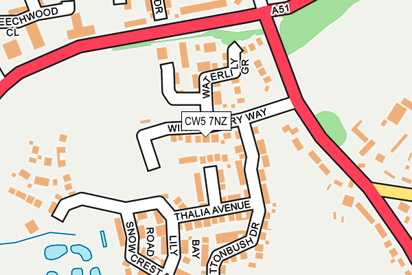 CW5 7NZ map - OS OpenMap – Local (Ordnance Survey)