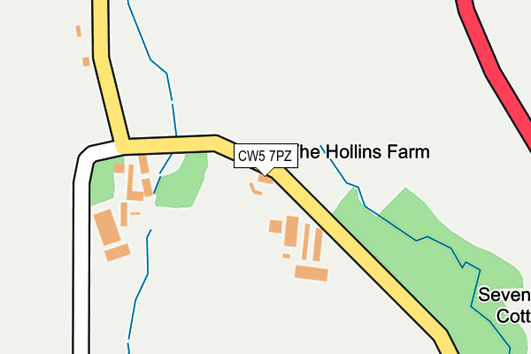 CW5 7PZ map - OS OpenMap – Local (Ordnance Survey)