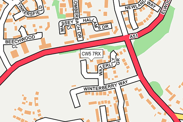 CW5 7RX map - OS OpenMap – Local (Ordnance Survey)