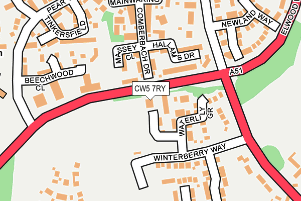 CW5 7RY map - OS OpenMap – Local (Ordnance Survey)