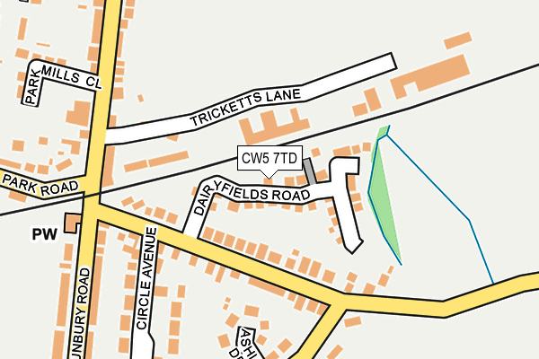 CW5 7TD map - OS OpenMap – Local (Ordnance Survey)