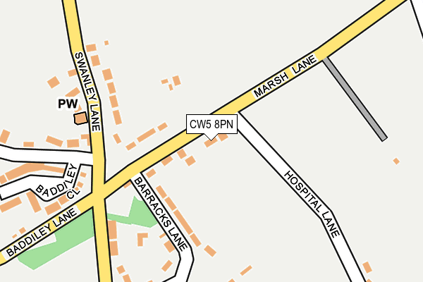CW5 8PN map - OS OpenMap – Local (Ordnance Survey)