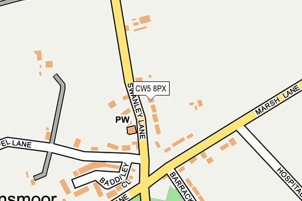 CW5 8PX map - OS OpenMap – Local (Ordnance Survey)