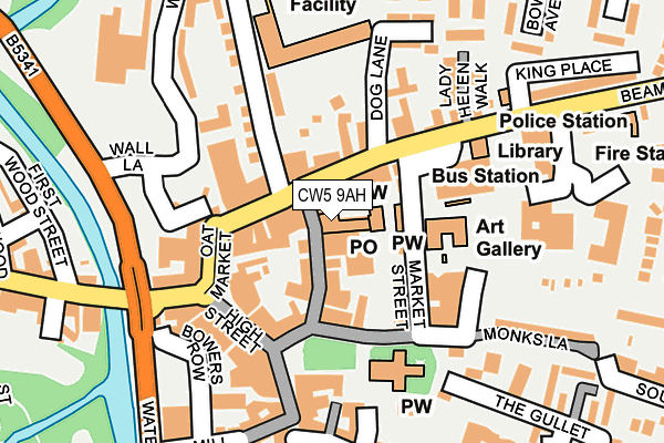 CW5 9AH map - OS OpenMap – Local (Ordnance Survey)