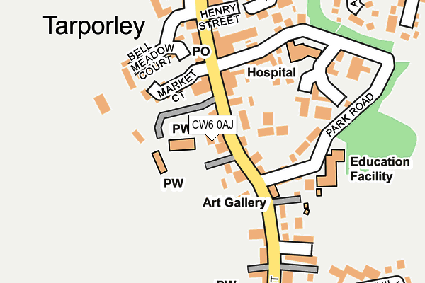 CW6 0AJ map - OS OpenMap – Local (Ordnance Survey)
