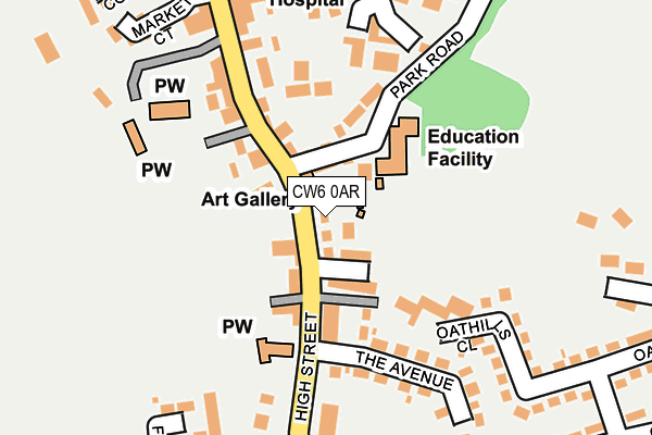 CW6 0AR map - OS OpenMap – Local (Ordnance Survey)