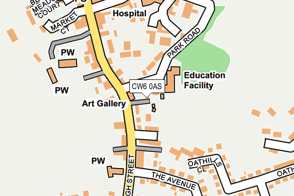 CW6 0AS map - OS OpenMap – Local (Ordnance Survey)