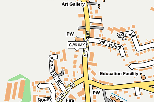 CW6 0AX map - OS OpenMap – Local (Ordnance Survey)