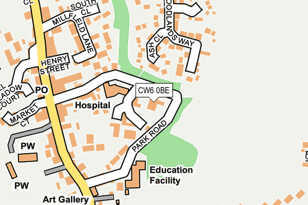 CW6 0BE map - OS OpenMap – Local (Ordnance Survey)