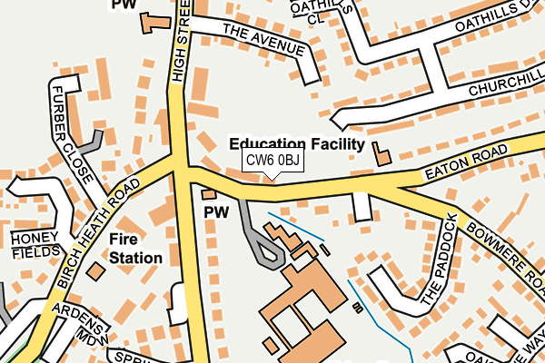 CW6 0BJ map - OS OpenMap – Local (Ordnance Survey)