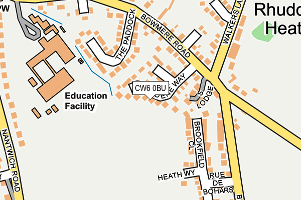 CW6 0BU map - OS OpenMap – Local (Ordnance Survey)