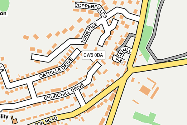 CW6 0DA map - OS OpenMap – Local (Ordnance Survey)