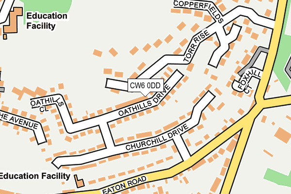 CW6 0DD map - OS OpenMap – Local (Ordnance Survey)