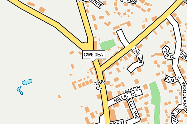 CW6 0EA map - OS OpenMap – Local (Ordnance Survey)