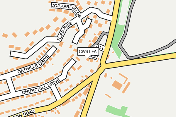 CW6 0FA map - OS OpenMap – Local (Ordnance Survey)