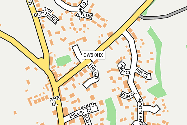 CW6 0HX map - OS OpenMap – Local (Ordnance Survey)