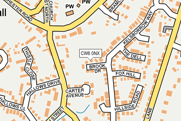 CW6 0NX map - OS OpenMap – Local (Ordnance Survey)