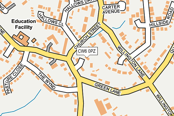 CW6 0PZ map - OS OpenMap – Local (Ordnance Survey)