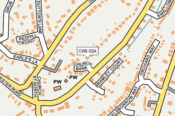 CW6 0SA map - OS OpenMap – Local (Ordnance Survey)