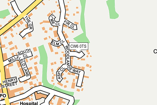 CW6 0TS map - OS OpenMap – Local (Ordnance Survey)