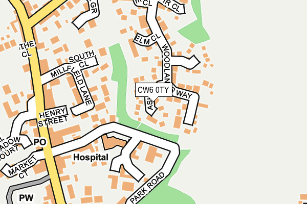 CW6 0TY map - OS OpenMap – Local (Ordnance Survey)