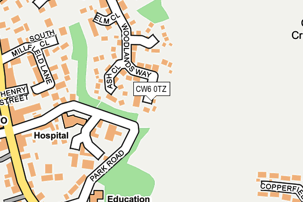CW6 0TZ map - OS OpenMap – Local (Ordnance Survey)