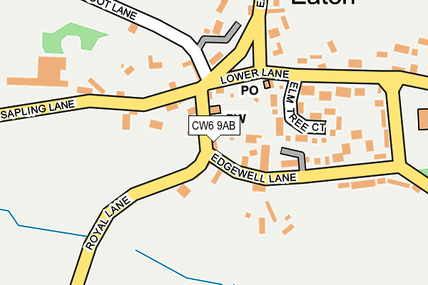 CW6 9AB map - OS OpenMap – Local (Ordnance Survey)