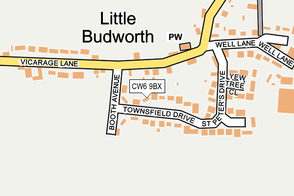 CW6 9BX map - OS OpenMap – Local (Ordnance Survey)