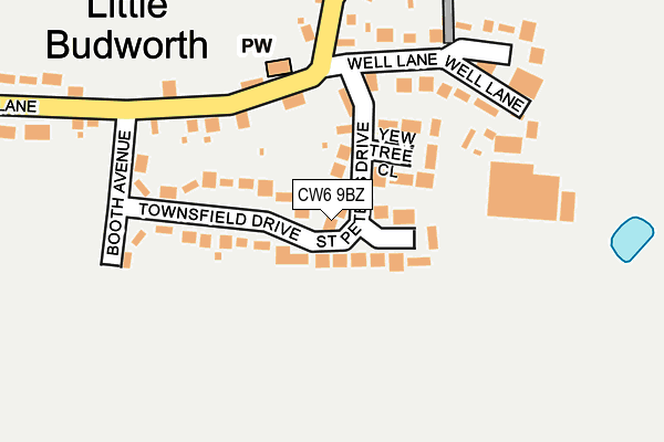 CW6 9BZ map - OS OpenMap – Local (Ordnance Survey)