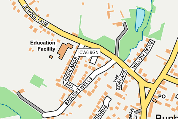 CW6 9GN map - OS OpenMap – Local (Ordnance Survey)