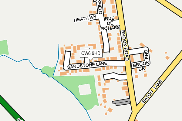 CW6 9HD map - OS OpenMap – Local (Ordnance Survey)