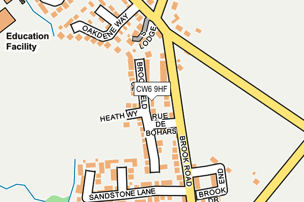 CW6 9HF map - OS OpenMap – Local (Ordnance Survey)
