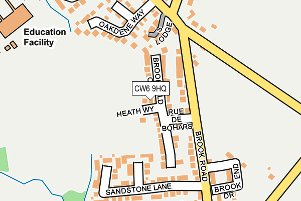 CW6 9HQ map - OS OpenMap – Local (Ordnance Survey)