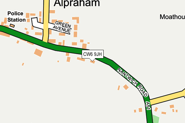 CW6 9JH map - OS OpenMap – Local (Ordnance Survey)