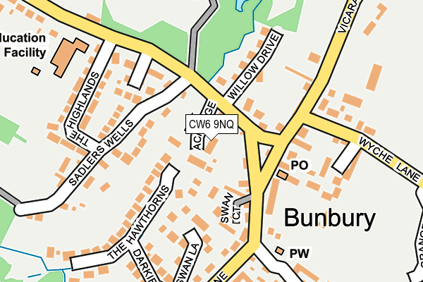 CW6 9NQ map - OS OpenMap – Local (Ordnance Survey)