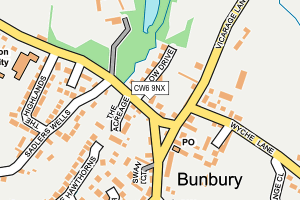 CW6 9NX map - OS OpenMap – Local (Ordnance Survey)