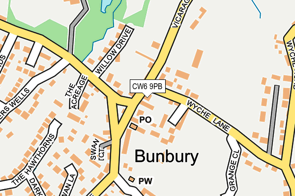 CW6 9PB map - OS OpenMap – Local (Ordnance Survey)