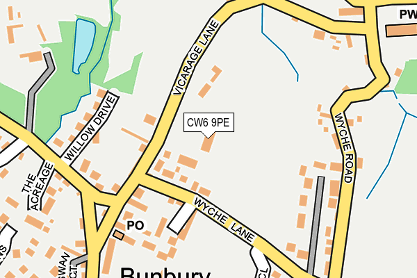 CW6 9PE map - OS OpenMap – Local (Ordnance Survey)