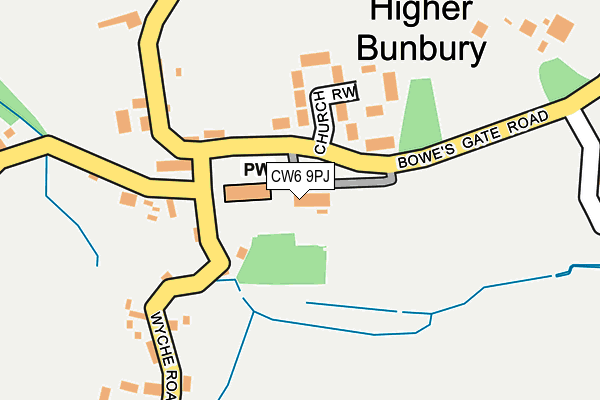 CW6 9PJ map - OS OpenMap – Local (Ordnance Survey)