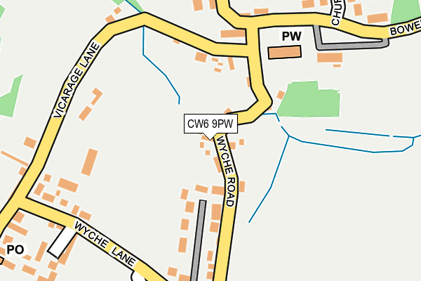 CW6 9PW map - OS OpenMap – Local (Ordnance Survey)