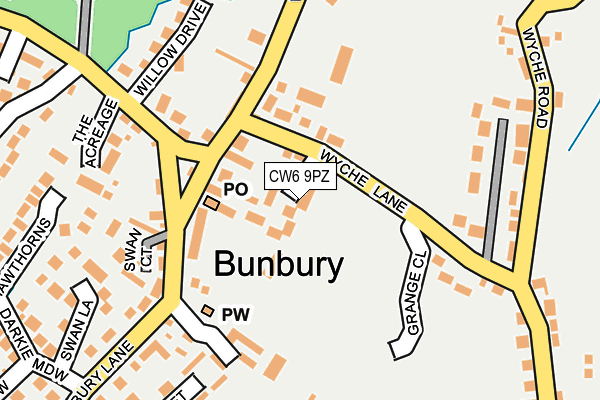 CW6 9PZ map - OS OpenMap – Local (Ordnance Survey)